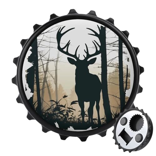 Mehrzweck-Flaschenöffner, Hirsch-Silhouetten-Druck, Kühlschrank-magnetischer Flaschenöffner, klassischer Flaschenöffner Mehrzweck-Flaschenöffner, Hirsch-Silhouetten-Druck, Kühlschrank-magnetischer Flaschenöffner, klassischer Flaschenöffner von QWHJK
