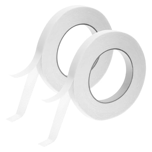 QWORK® 1.5cm x 20m x 0.28mm Extra Stark Doppelseitiges Gewebe Klebeband - Ideal für Teppiche & Strukturierte Oberflächen von QWORK
