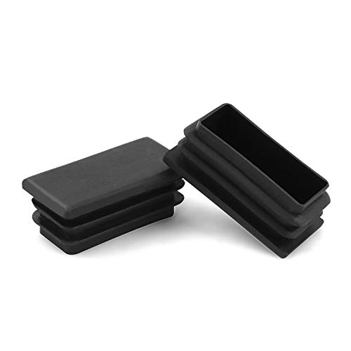 QWORK® 10 PCS 2.5 x 5cm Rechteck Schwarz Kunststoff-Endkappe für Rohrschläuche, Stuhlbein von QWORK