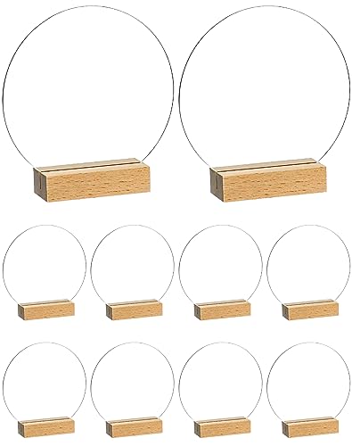 QWORK® 10 Stück Acryl Schilderhalter mit Holzständer, Hochzeit Tischnummern Acryl, für Hochzeiten, Partys, Esszimmer von QWORK