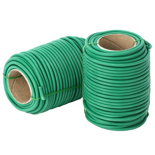 QWORK® 2 Rollen 3.5 mm x 20 m Weich Bindedraht für Pflanzen, Pflanzenbinder für Kletterpflanzen, vielseitig für Haus und Garten von QWORK