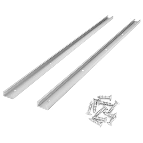 QWORK® 2 Stück 800mm T-Schiene T-Nut Gehrungsschiene Alu, für Tischsäge Router Tisch Holzbearbeitungswerkzeug von QWORK