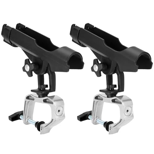 QWORK® 2 Stück Angelrutenhalter für Boote, Fischerboot, Kajak - 360 Grad Einstellbare Rutenhalter - Einfache Montage, Stabil und Vielseitig von QWORK