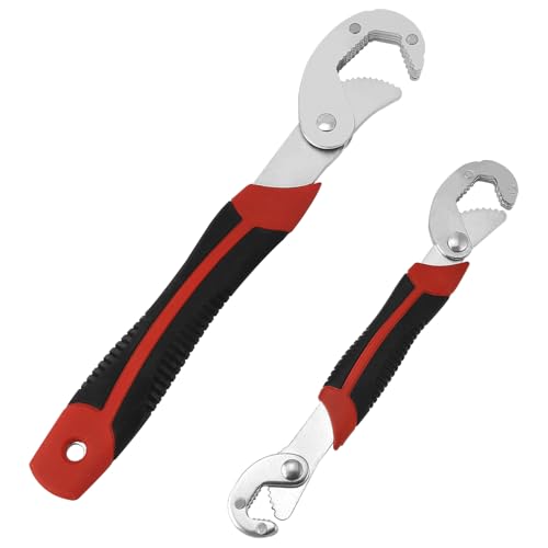 QWORK® 2-teilig Universalschlüssel, Schnell Verstellbar 6-32mm – Selbstjustierender Schraubenschlüssel mit Ergonomischem Griff, Hochwertiger Cr-V Stahl von QWORK