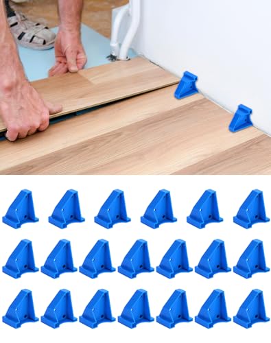 QWORK® 20er Set Boden-Abstandhalter zur Verlegung von Parkett und Laminat, Robustes Dreieck-Design mit 1/4 und 1/2 Zoll Spaltgrößen von QWORK
