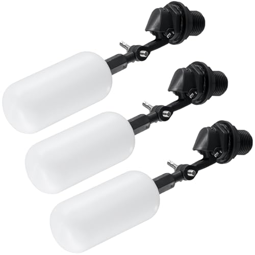 QWORK® 3 Stück 1/2" Schwimmerventil, Kunststoff Einstellbares automatisches Wasserstandsregelventil für Tanks, Teiche und Hydrokultursysteme von QWORK