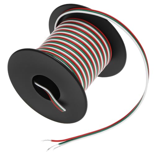 QWORK® 3-adriges Verlängerungskabel, 10M 3x0,32MM² 22 AWG Verzinnter Kupferdraht, für RGB LED-Streifen von QWORK