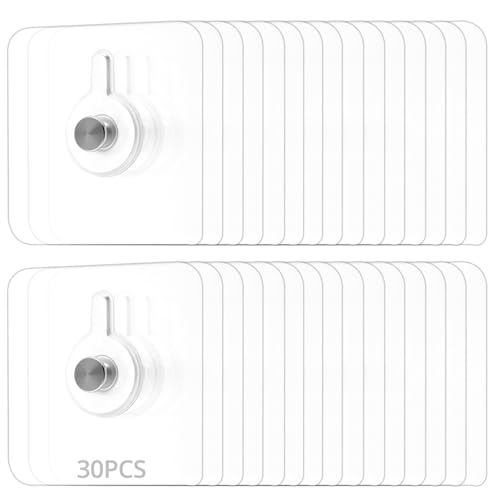 QWORK® 30 Stück Klebenägel Wand Selbstklebend - Nagelhöhe 14mm, 5x8cm - Bilder Aufhängen Ohne Bohren von QWORK