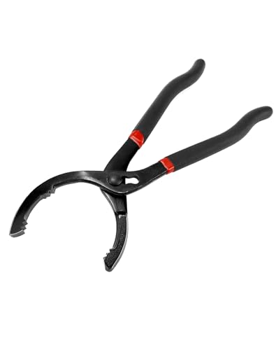 QWORK® 30cm Ölfilterschlüssel, Ölfilterzange Verstellbar, von Ø 60mm bis Ø 115mm, für Autos, Motorräder von QWORK