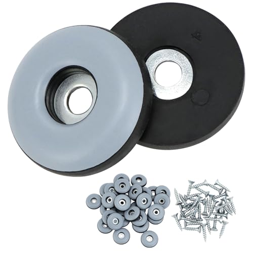 QWORK® 32 Stück Möbelgleiter, Ø 25 mm Rund Bodengleiter mit Edelstahlschraube, für Stühle, Tische, Sofas von QWORK