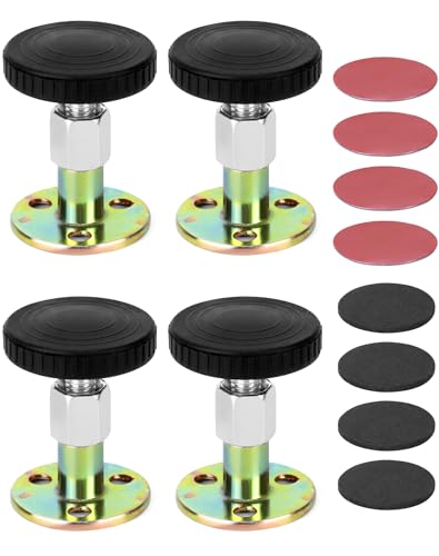 QWORK® 4 Stück Verstellbares Anti-Shake Bettstopper Set, Abstandhalter Wand, Kopfteilstabilisator mit stoßdämpfenden Kissen für Betten, Kleiderschränke, Schreibtische, Sofas (47–64 mm) von QWORK