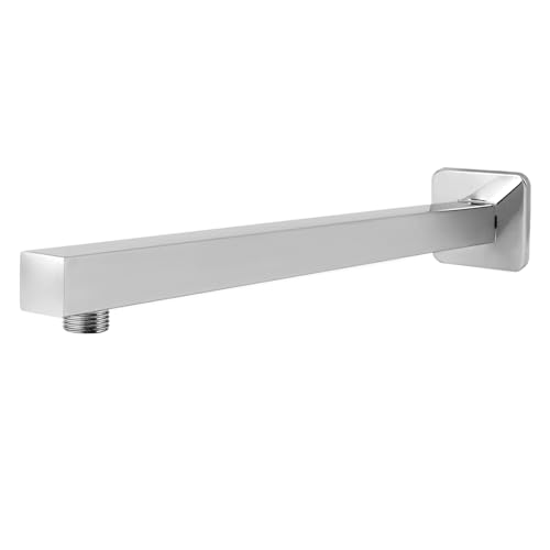 QWORK® 40 cm Edelstahl brausearm wandarm duscharm, poliertes chrom finish, universeller 1/2-zoll-anschluss, für regenduschkopf im badezimmer von QWORK