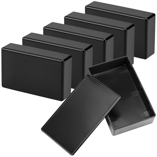 QWORK® 6 Stück Schwarze ABS Abzweigdose, Elektronisches Anschlussgehäuse für Strom, Instrumente und Tragbare Projekte (100 x 60 x 25 mm) von QWORK