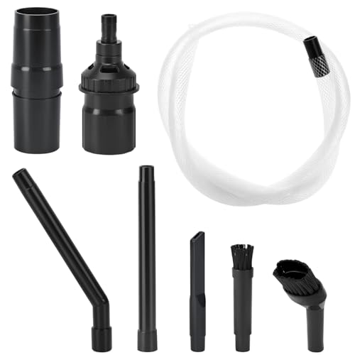 QWORK® 8 Stück Mikrodüsenset für Staubsauger, Ø 32/35 mm Staubsauger Adapter, inkl. Fugendüsen, Möbelpinsel und Saugschlauch, Staubsauger Aufsatz von QWORK