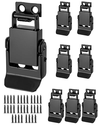 QWORK® 8 Stück Spannverschluss Edelstahl, Bordwandverschluss Haspen, Ideal als Kistenverschluss Klappverschluss, mit 32 Schrauben von QWORK