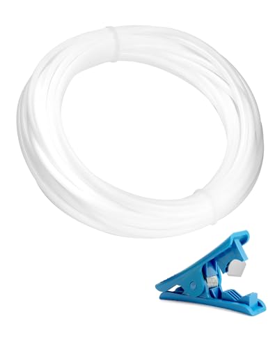 QWORK® 8m PTFE Teflonschlauch (4mm OD, 2mm ID) mit Schlauchschneider für 1.75mm Filament für 3D-Drucker Extruder von QWORK