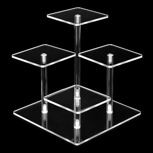 QWORK® Acryl Display Riser Stand , Mehrstufiger Parfümständer Regal aus Transparentem Acryl, ideal für Kosmetik und Sammlerstücke von QWORK