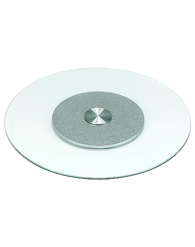 QWORK® Drehteller aus Gehärtetem Glas, Drehbarer Drehteller, Drehteller Servierplatte, 68 cm von QWORK