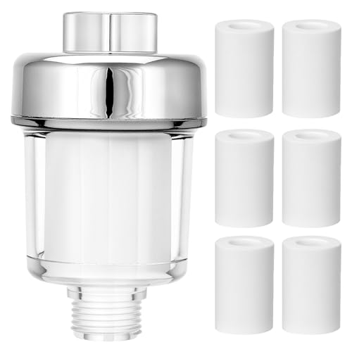 QWORK® Duschfilter, Wasserfilter Dusche mit 6 Austauschbaren Filterelementen, Kalkfilter von QWORK