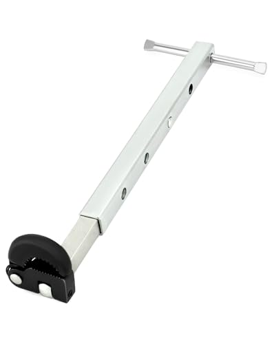 QWORK® Einstellbarer Standhahnmutterschlüssel Rohrschlüsse aus Kohlenstoffstahl, Backenkapazität 10 mm-32 mm, Grifflänge 250mm-430mm von QWORK