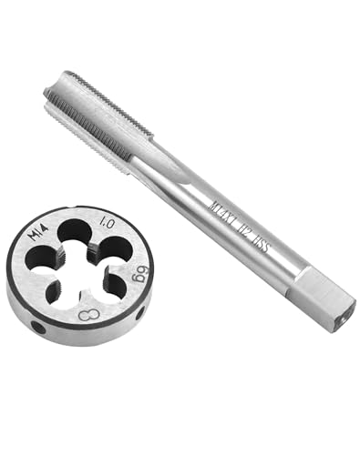 QWORK® Gewindebohrer M14x1.0mm, Gewindebohrer und Schneideisen Set von QWORK