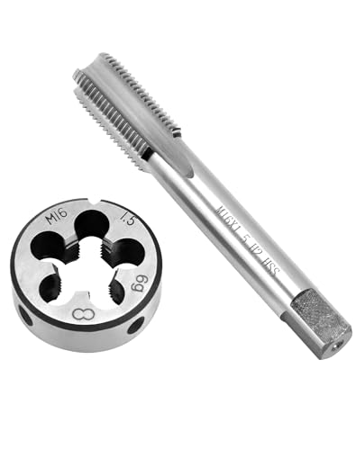 QWORK® Gewindebohrer M16x1.5mm, Gewindebohrer und Schneideisen Set von QWORK