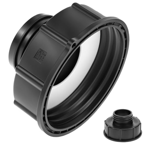 QWORK® IBC Verbinder Adapter, S100x8 auf S60x6 Schwarz IBC Tank Verbinder Zubehör von QWORK