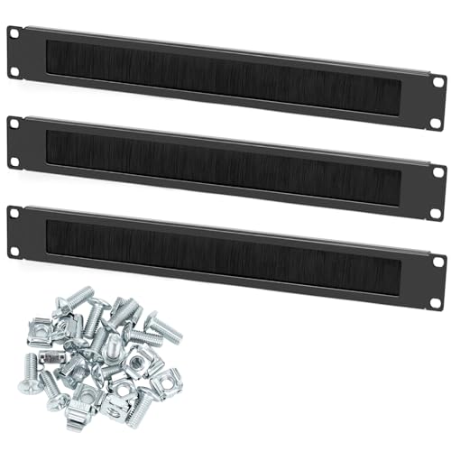 QWORK® Kabeldurchführung, Bürsten Kabelöffnung für 19" Serverschrank von QWORK