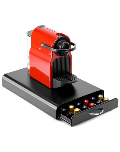 QWORK® Kaffee Kapselhalter Kompatibel mit 60 Nespresso Kapseln, Metallkonstruktion Kapselspender von QWORK