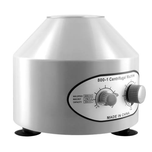 QWORK® Labor Zentrifuge Tischzentrifuge mit 20ml x 6 Röhrchen - 4000 U/min Geschwindigkeitsregelung - 0-60 Minuten Timer - für Wissenschaftliche Forschung und Laborschulen von QWORK
