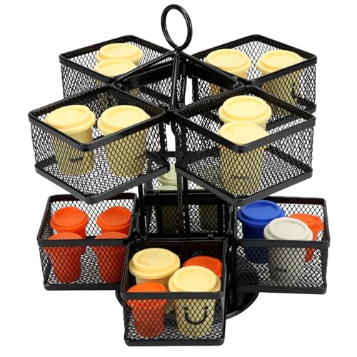 QWORK® Metall Teebeutelhalter, Drehbare Teebox für bis zu 96 Teebeutel von QWORK