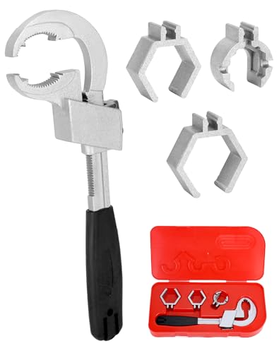 QWORK® Multifunktionaler Badezimmer-Schraubenschlüssel, Öffnungsweite bis 80 mm, Geeignet für Reparaturarbeiten von QWORK