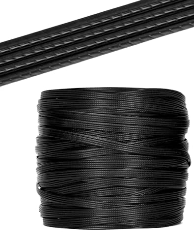 QWORK® PE Rattan, Kunststoff gewebtes Rattan Reparaturmaterial, Schwarz, Wetterbeständig, für Stricken und Reparaturen, 0.5 kg von QWORK