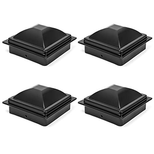 QWORK® Pfostenkappen Zaunkappe Pfostenabdeckung Schutzkappe für Holzpfosten, 10x 10cm, 4 Stück von QWORK