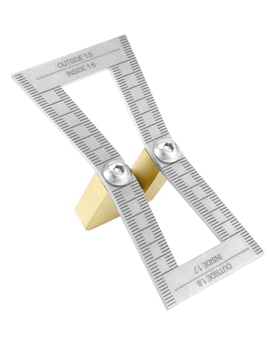 QWORK® Präzision Schwalbenschwanz Marker für Holzbearbeitung, aus Edelstahl 304 und Messing, mit Lasergravierte Skala 1:5-1:6-1:7-1:8 von QWORK