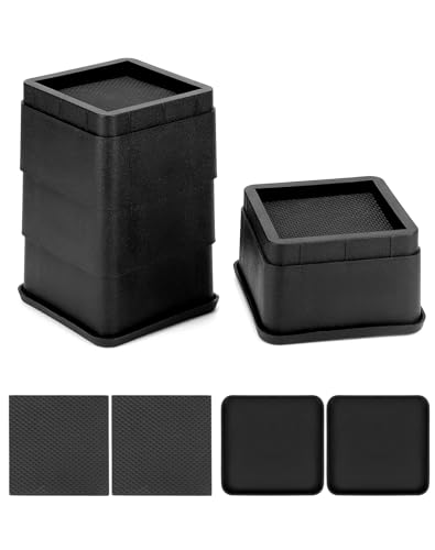 QWORK® Set von 4 Möbelerhöhung mit Schaumkissen - 5 cm - Hochwertige Kunststoff Sofa Füße Bett Erhöhung Tisch Erhöhung von QWORK