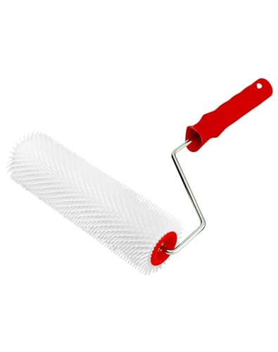 QWORK® Stachelwalze 23 cm, Stachellänge 15 mm, Entlüftungsroller zur Entlüftung von Bodenbeschichtungen von QWORK