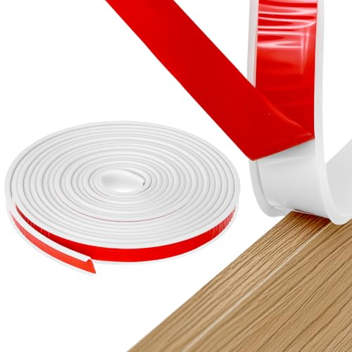 QWORK® U-Form Selbstklebendes Möbelkantenband, 16mm x 5m Weiß Flexible TPE Sockelleiste, für Tisch, Schränke, Möbel von QWORK
