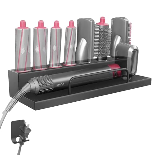 QWORK® Wandhalterung Halter Organizer Kompatibel mit Dyson Airwrap Lockenstab Zauberstab Fässer Bürsten von QWORK