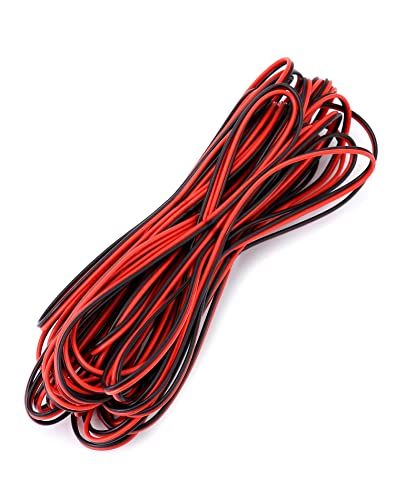 QWORK® 10 Meter 22AWG Elektrischer Draht, 2-adriges schwarz-rotes Elektrischer Draht, Verlängerungskabel, für LED Strip und elektronische Verdrahtung von QWORK