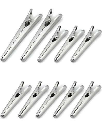 QWORK 10 Stück Edelstahl Verschlussclips, 8 cm und 11.5 cm Verschlussklammern Tütenclips Alligator Clips für Küche und Haus QWORK 10 Stück Edelstahl Verschlussclips, 8 cm und 11.5 cm Verschlussklammern Tütenclips Alligator Clips für Küche und Haus von QWORK