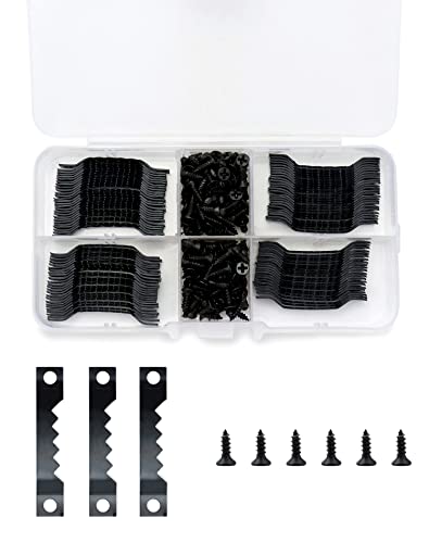 QWORK® 300 Stück Bilderrahmen Aufhänger Mit 200 Schrauben, Sägezahn Bildaufhänger , Aufhänger Für Bilder , Mit Box , Schwarz QWORK® 300 Stück Bilderrahmen Aufhänger Mit 200 Schrauben, Sägezahn Bildaufhänger , Aufhänger Für Bilder , Mit Box , Schwarz von QWORK