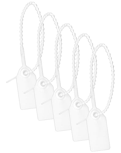 QWORK® 100 Stück Kabelbinder mit Beschriftungsfeld, Selbstsichernde Schild für Kabelmanagement und Schuhe Kleidung Gepäckanhänger Verwendet (Weiß) von QWORK
