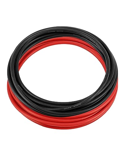 QWORK® 12AWG 3,3 mm² Silikon Elektronik Kabel - 3 m Schwarz 3 m Rot 12 Gauge 680 Litzen verzinnten Kupferadern - Flexibel, Weich, Niedrige Impedanz QWORK® 12AWG 3,3 mm² Silikon Elektronik Kabel - 3 m Schwarz 3 m Rot 12 Gauge 680 Litzen verzinnten Kupferadern - Flexibel, Weich, Niedrige Impedanz von QWORK