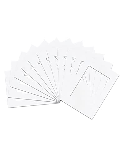 QWORK® 12 Stück Passepartouts Weiß, Paspertout Karton 29,7 * 42 cm (A3) für Bilder Format 21x29,7 cm (A4) von QWORK