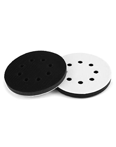 QWORK 2 Stück 125 mm Schwamm Interface Pad Kissen Pad Klett für Schleifteller (8 Löcher) von QWORK