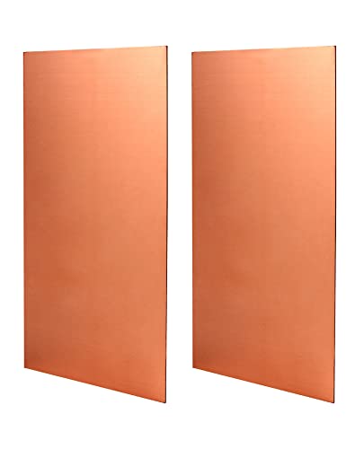 QWORK® 2 Stück Kupferplatten, 99% Reines Kupferblech 1mm Dick für Metallhandwerk, Schmuckherstellung, Leiterplattendruck und mehr (200 mm x 100 mm x 1 mm) von QWORK