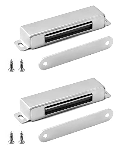 QWORK® 2 Stück Ganzmetall Magnetschnäpper - Haltekraft 18kg - Zuverlässiger Magnetverschluss für Möbel Schrank von QWORK