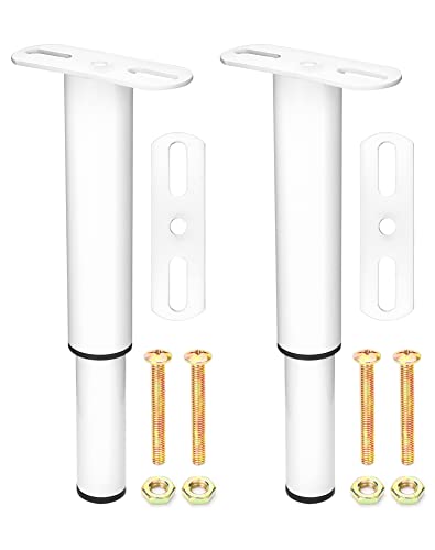QWORK® 2 Stück Möbelfüße Bettfuß Höhenverstellbar 180-330 mm Eisen Sockelfüße mit Aufschraubplatte - Weiß QWORK® 2 Stück Möbelfüße Bettfuß Höhenverstellbar 180-330 mm Eisen Sockelfüße mit Aufschraubplatte - Weiß von QWORK