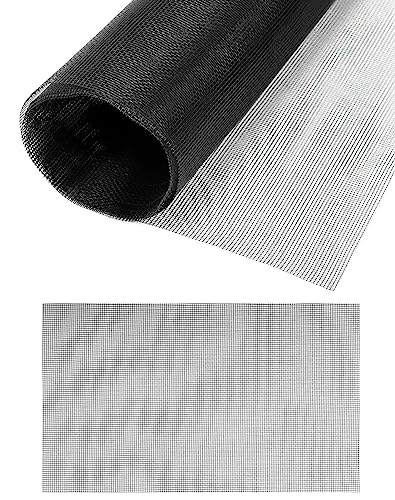 QWORK® 2 Stücke Fenster Fliegengitter, Fliegennetz aus Glasfaser, 120 x 250 cm, hält die Frischluftzirkulation, schwarz, 18 Mesh von QWORK